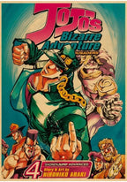JOJO Retro Kraft Paper Anime JoJo's Bizarre Adventure Posters Decoration Pictures Room Wall Kawaii Bedroom Decoration Home