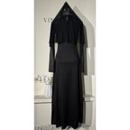 Adult Women Sexy Halloween Costume Anime Nun Cosplay Fancy Dress Gothic Robe Long Black Uniform Carnival Party Themed Events