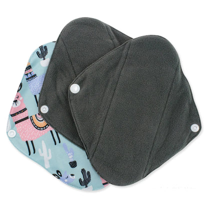5PCS Reusable Menstrual Pads Heavy Flow Women Menstrual Period Washable Sanitary Napkin Organic Bamboo Charcoal Cloth Pad