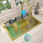 TELISIYAC Stainless Steel Waterfall Kitchen Sink - Large Single Bowl