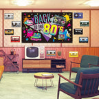 Back To 80'S Backdrop Graffiti Hip Pop Party Disco Music Photo Background Banner Graffiti Back To The 80’S Party Decorations SS69