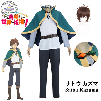 Anime KonoSuba God's Blessing on This Wonderful World  Aqua Megumin Satou Kazuma Cosplay Costumes Men Women Comic Con Outfit