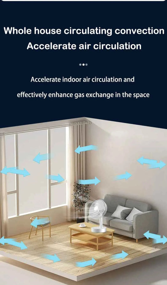 3600mAh USB Desk Fan 4 Speed Adjustable Desktop Table Fan with Strong Wind Quiet Operation Kipas USB Oscillating Fan