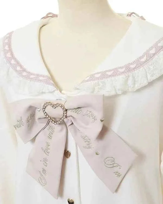 Japanese Liz Mine Mass-Produced Sailor Collar Ribbon Bow Sweet Hoodies Women Autumn Preppy Style Y2K Cute Oversized Sweatshirt