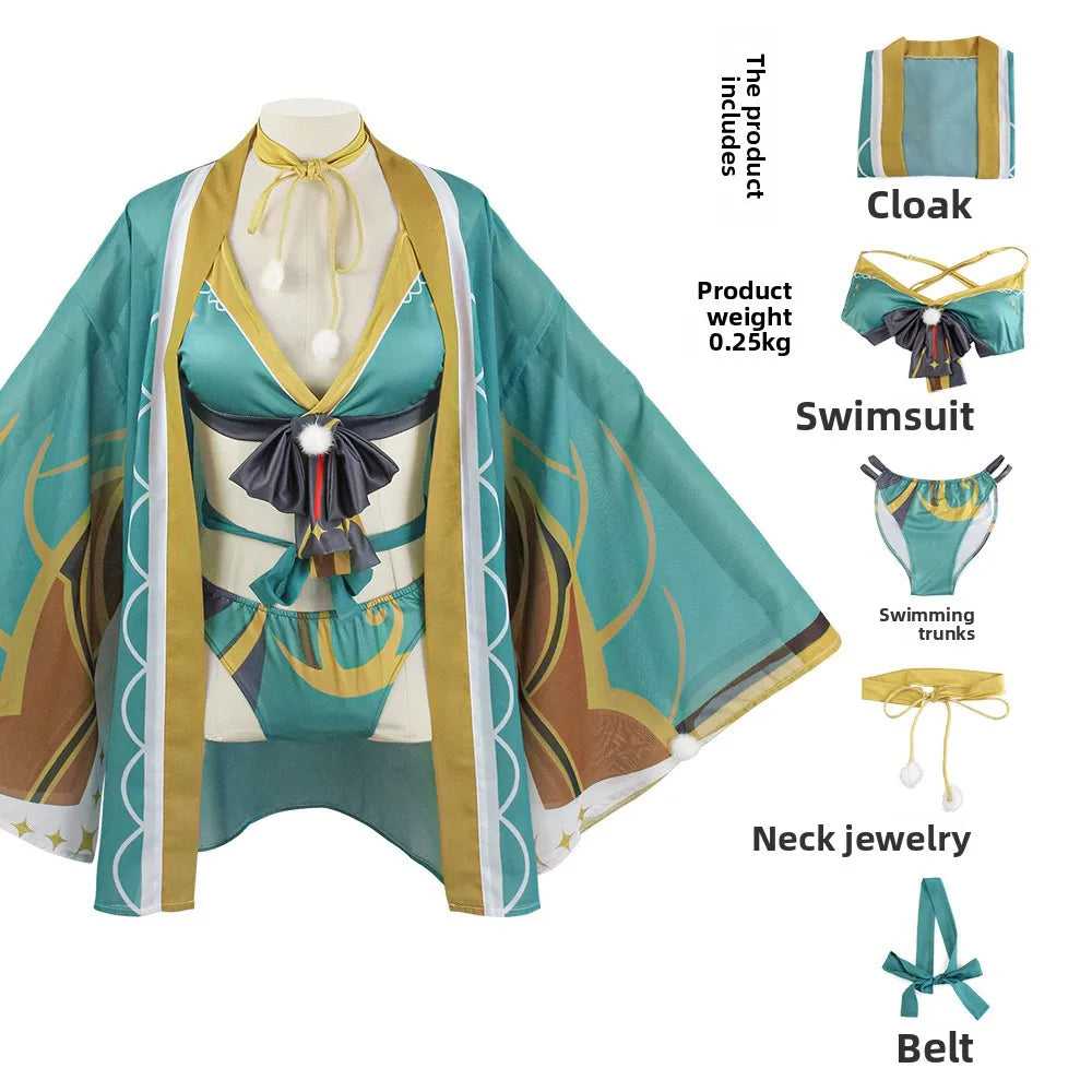 Genshin Impact Cosplay Swimsuit Miss Hina Lisa Hutao Raiden Shogun Sexy Bikini Women Anime Cosplay Costume