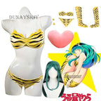 Anime Lum Urusei Yatsura Cosplay Costume Wig Lamu Cosplay Swimsuit Women Sexy Bikini Swim Wear Halloween Party Outfits Socks