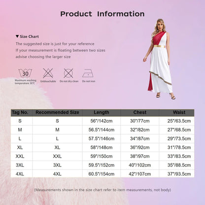 Womens Ancient Greek Princess Toga Goddesses Costume Grecian One Shoulder Chiffon Overlay Vintage Trim Tunic Dress Gown Dress