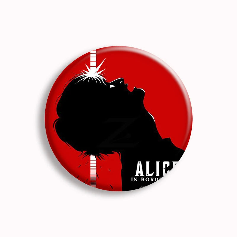Hot Japan TV Alice in Borderland Soft Button Pin Chishiya Kuina Creative Game Over Brooch Badge Bag Decor Jewelry Fans Collect SS69 6.69 23 / Keychain-58mm