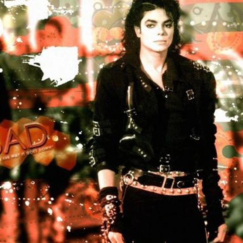 Black & Golden BAD Belt Sliver Rivet in Michael Jackson Punk Rock Style