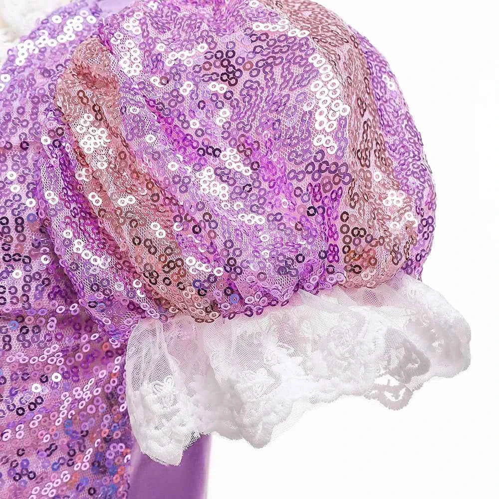 2026 Glowing Rapunzel Costume Girl LED Princess Ball Gown Christmas Light up Tangled Rapunzel Frock Toddler Girl Cosplay Dress