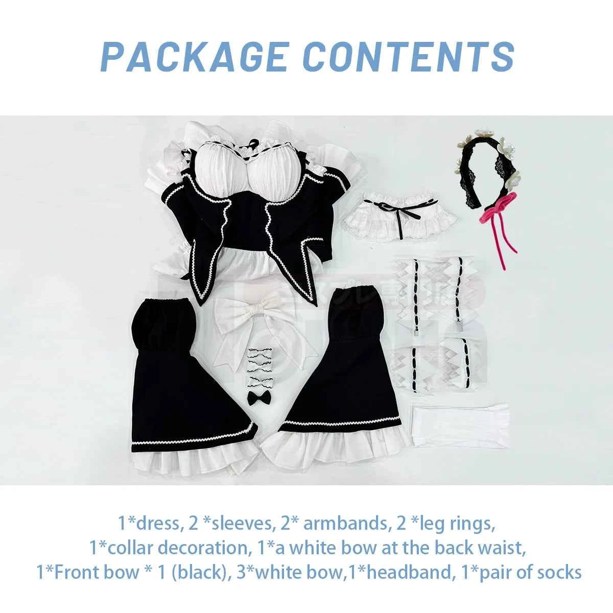 HOLOUN Rem Anime Cosplay Costume Set - Lolita Maid Dress for Women