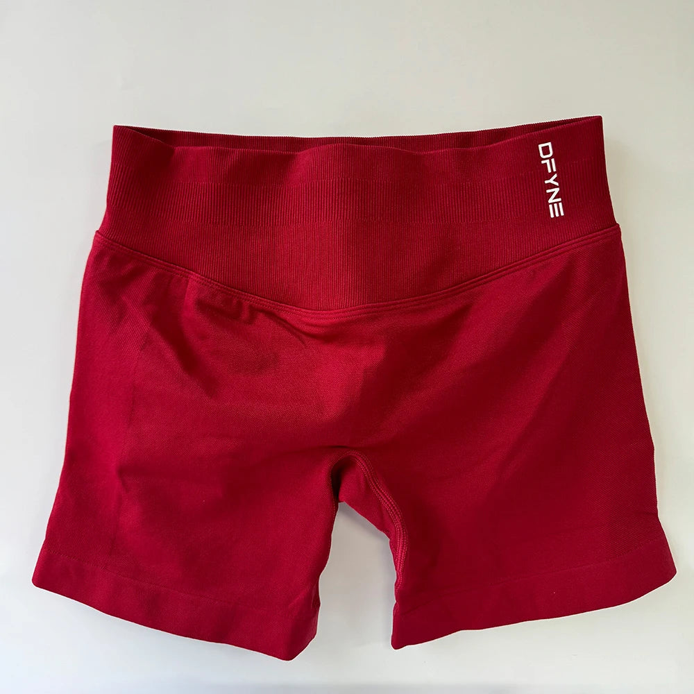Dfyne Impact Brand Shorts 4.5'' Low Waist Seamless Yoga Shorts Scrunch Bum Gym Shorts Women Workout Biker Stretch Fitness Short SS69