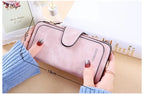 ZeAiLi Long PU Leather Clutch Wallet with Animal Paw & Butterfly Print