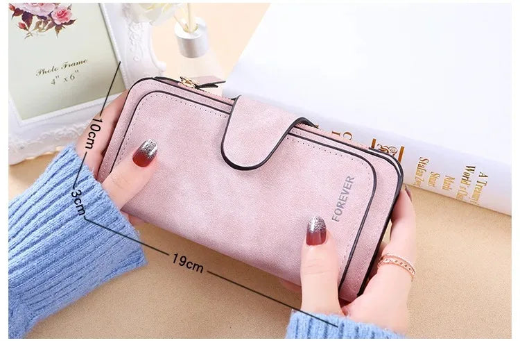 ZeAiLi Long PU Leather Clutch Wallet with Animal Paw & Butterfly Print