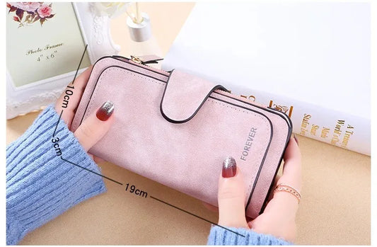 ZeAiLi Long PU Leather Clutch Wallet with Animal Paw and Butterfly Print