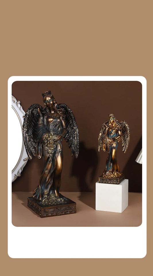 SS69 Greek Goddess of Fortune Resin Figurine Antique Style Home Decor