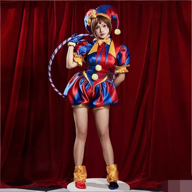 Amazing Digital Circus Pomni Cosplay Costume with Wig & Accessories