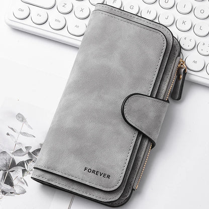 ZeAiLi Long PU Leather Clutch Wallet with Animal Paw and Butterfly Print