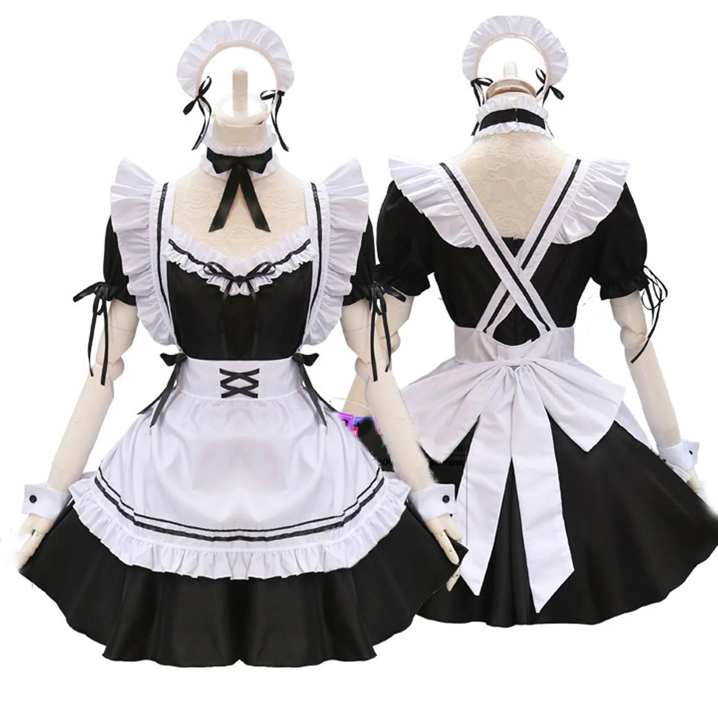 Black Pink Lolita Maid Costumes Cute Girls Women Lovely Maid Cosplay Costume Animation Show Japanese Outfit Dress Clothes S-5XL - SS69
