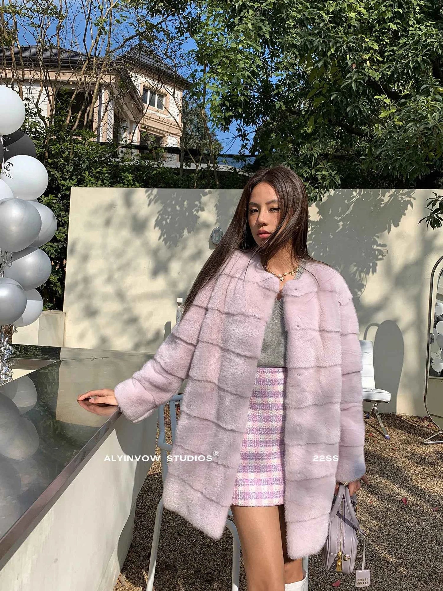 HDHOHR 2025 New 100% Real Mink Fur Coat Women Fashion Essential Natural Mink Fur Jackets Warm Royel Blue Winter Fur Coat