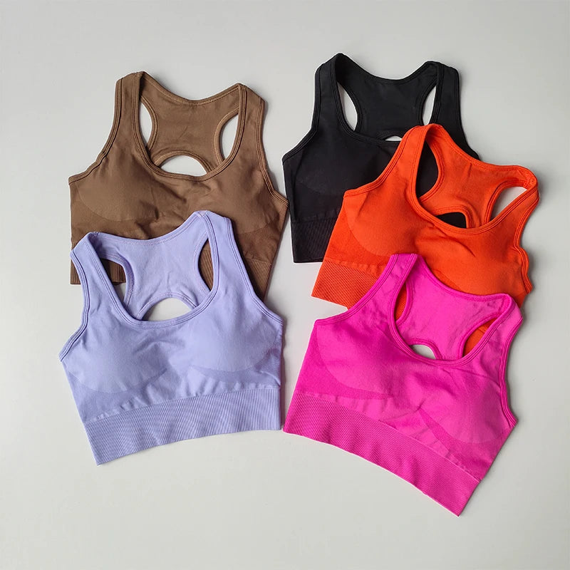 2PCS Sports Bra Women's Set Professional Fitness Tank Top Bra Shockproof Running Leggings Yoga Suit Beautiful Back Bra Clothing - SS69