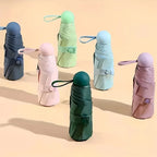 Mini Capsule Umbrella, Ultra-Light Sun Protection UV Blocking, Fashion Casual Basic Style, Manual Open, 6 Ribs Iron Frame