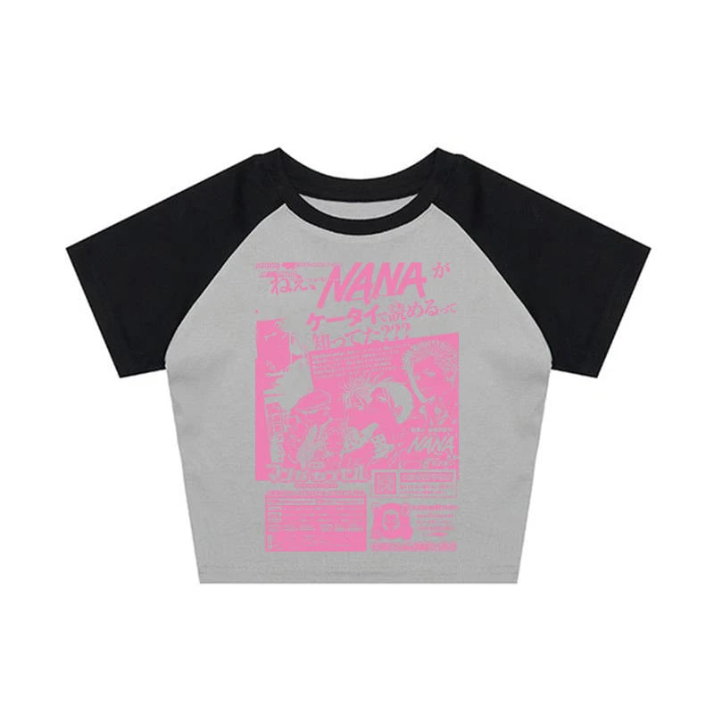 Y2k Nana Osaki Graphic T Shirts  Casual Harajuku Streetwear Japanese Clothes Fashion Rock Punk Sleeveless Tanks & Camis Coquette SS69 17.69 Gray / XXL