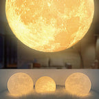 Mexllex Magnetic Floating Moon Lamp - 3D Printed Rotating LED Night Light