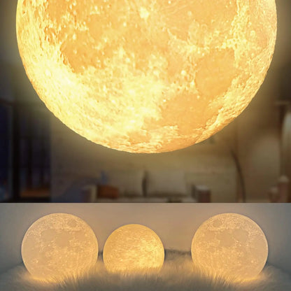 Mexllex Magnetic Floating Moon Lamp, 3D Printed Rotating LED Night Light