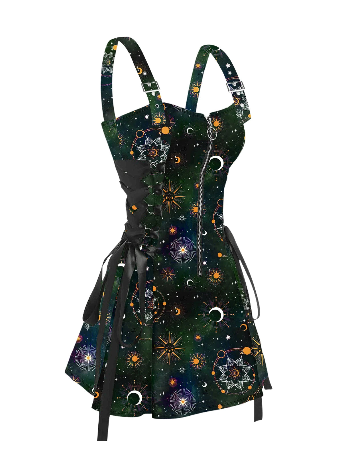 Dressfo 2025 Women's Dresses Allover Rose Print Half Zipper Lace Up Valentine's Day Mini Dress Summer Sleeveless Dress