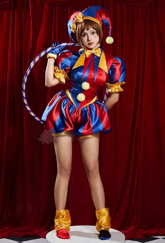 The Amazing Digital Circus Pomni Cosplay Costume Set with Wig and Accessories