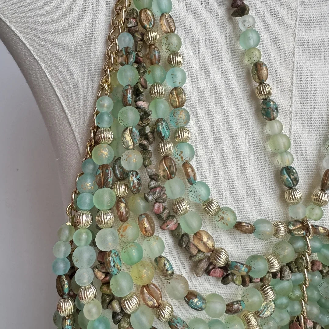 Ladies Body Chain Beading Camisole Vest Hollow Out Top Body Jewelry Exaggerated Pearl Neck Bustier Fashion Bra Women Club Rave SS69