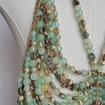 Ladies Body Chain Beading Camisole Vest Hollow Out Top Body Jewelry Exaggerated Pearl Neck Bustier Fashion Bra Women Club Rave SS69