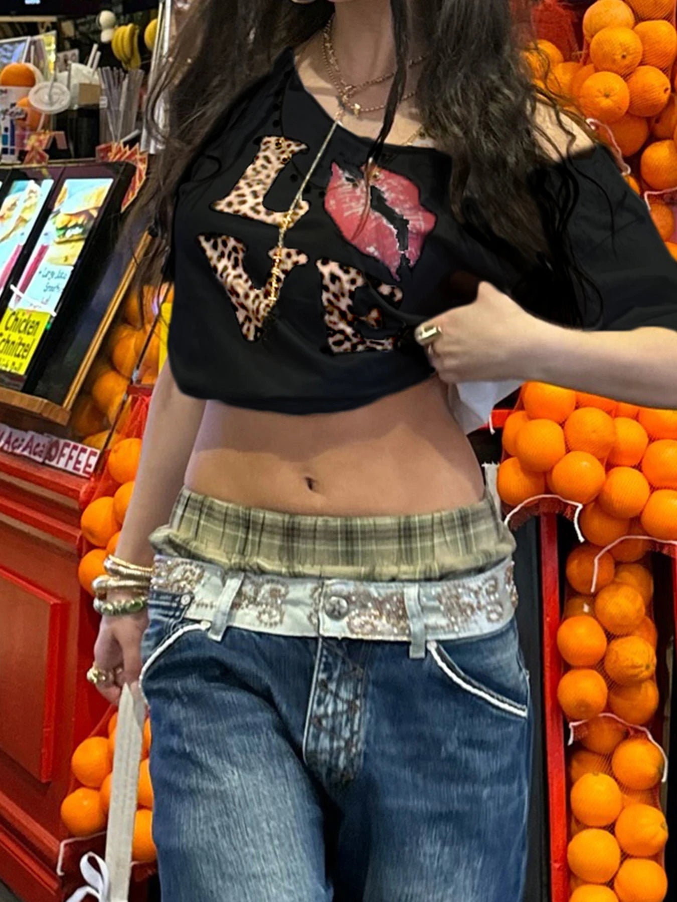 Cuteandpsycho Casual Sexy Crewneck Cropped Tops Slim Streetwear Summer Elastic Vintage Tees Short Sleeved Y2k Punk Clothings SS69