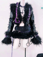 rivet Leather jacket Skull Leather jacket Gothic Leather jacket y2k Leather jacket Harajuku Leather jacket Unique Leather jacket