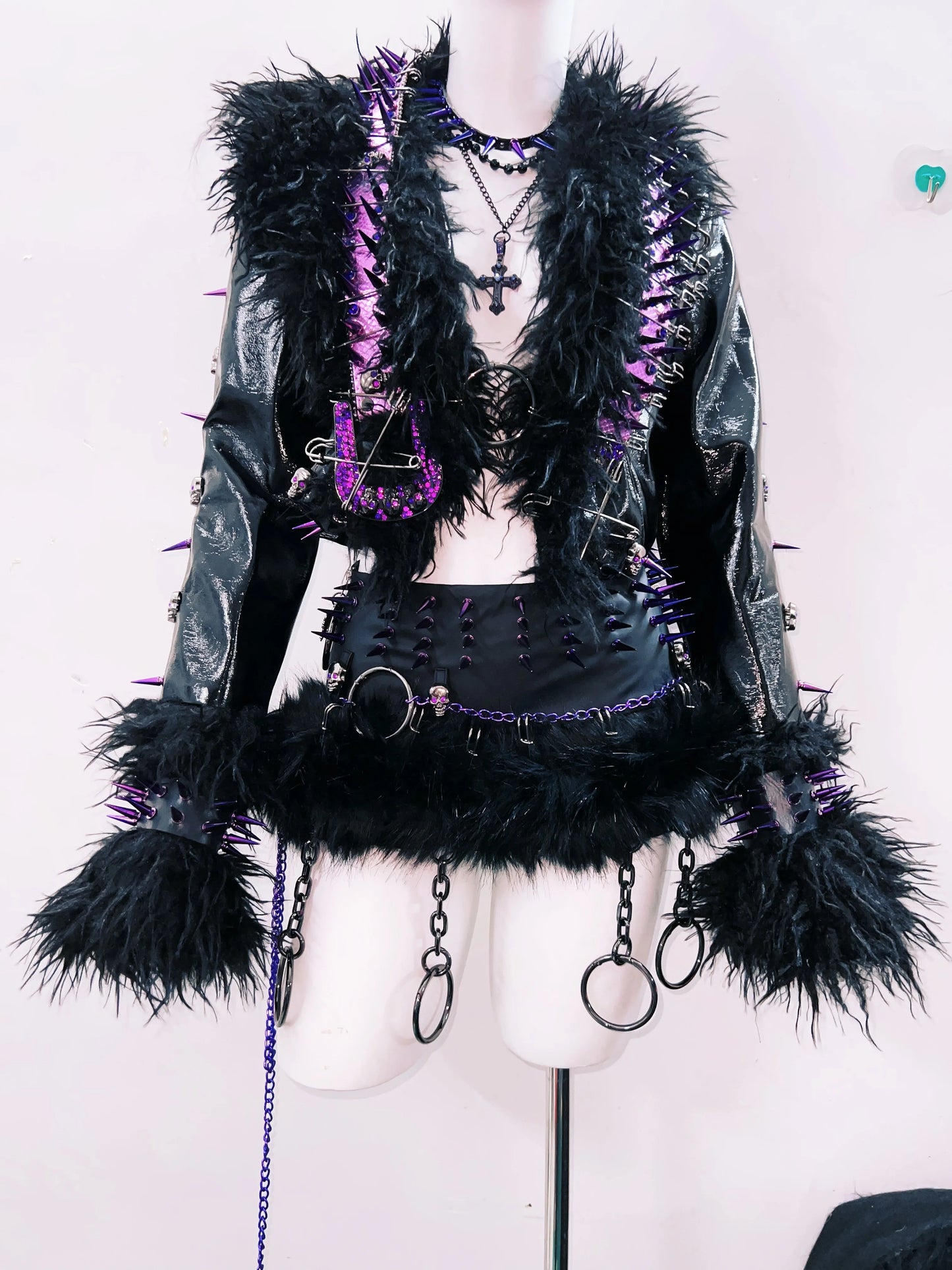 rivet Leather jacket Skull Leather jacket Gothic Leather jacket y2k Leather jacket Harajuku Leather jacket Unique Leather jacket