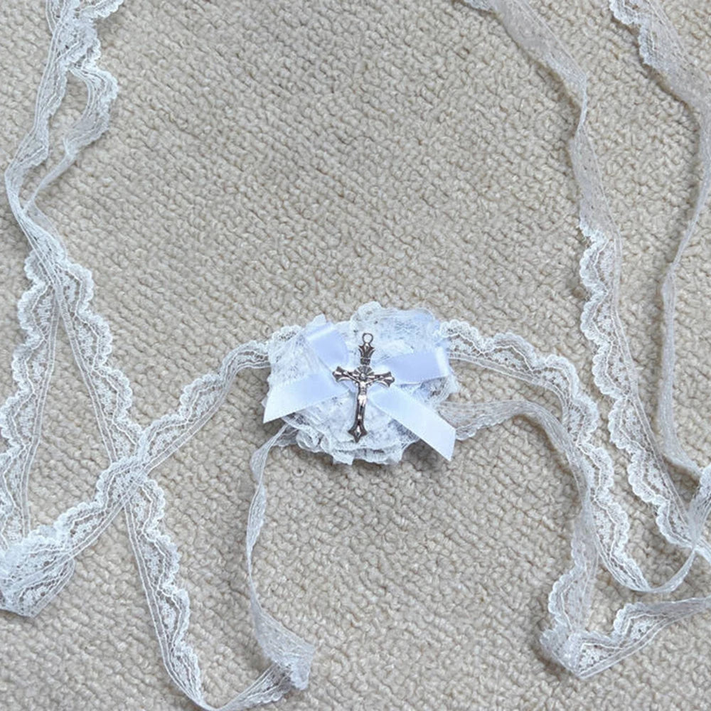 Punk Cross Eye Mask Women Lolita Cosplay Eye Patch Gothic Halloween Heart Bow Lace Eyewear Accessories Xmas Gifts SS69 11.69 B