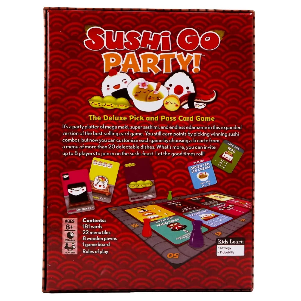 1 Box Sushi Go Family Gathering Board Game Card,Fun Card Game Party Interactive Card Game Creative Small Gift Holiday Accessory SS69
