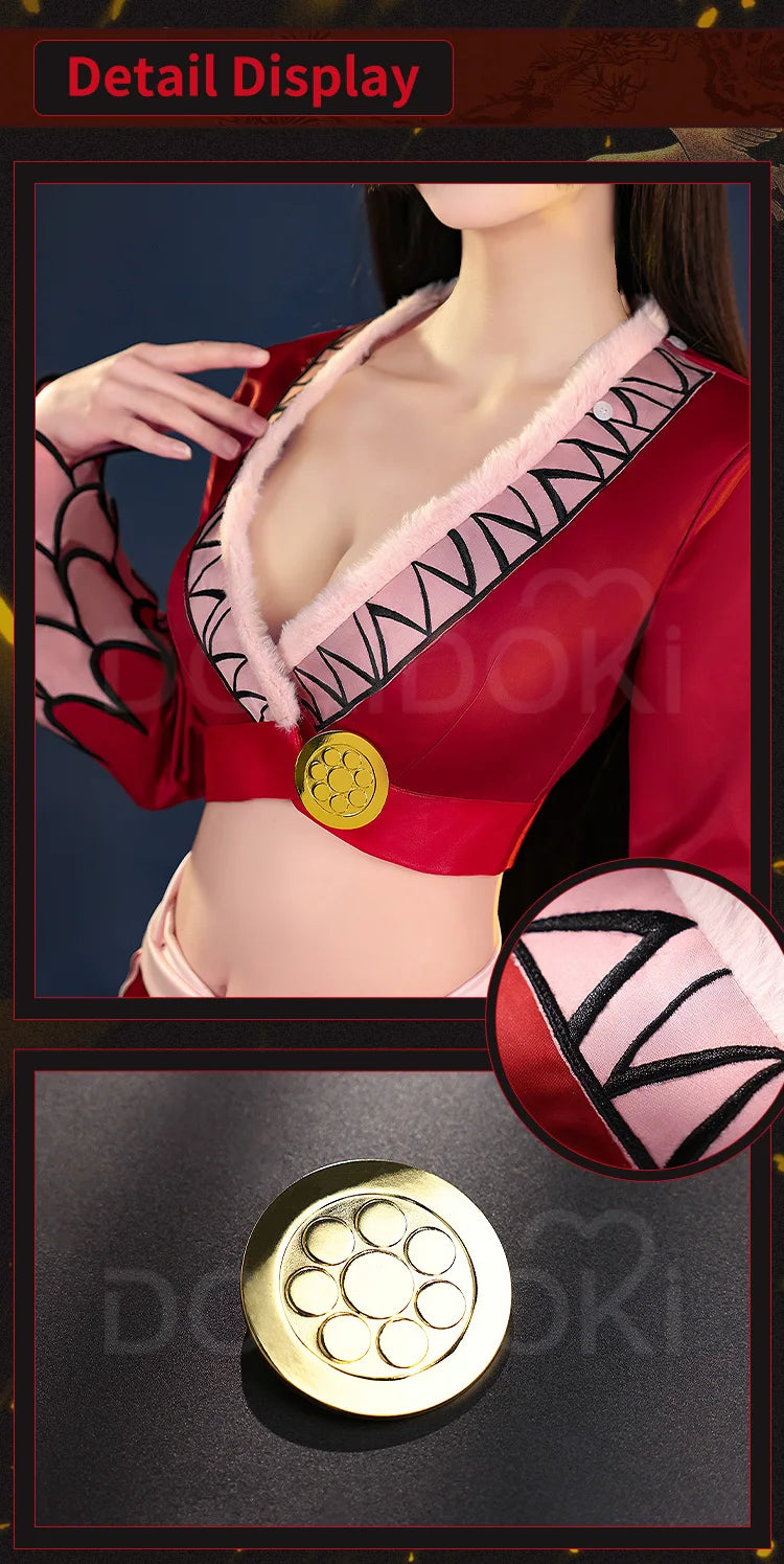 DokiDoki Boa Hancock Red Anime Cosplay Costume Set for Women