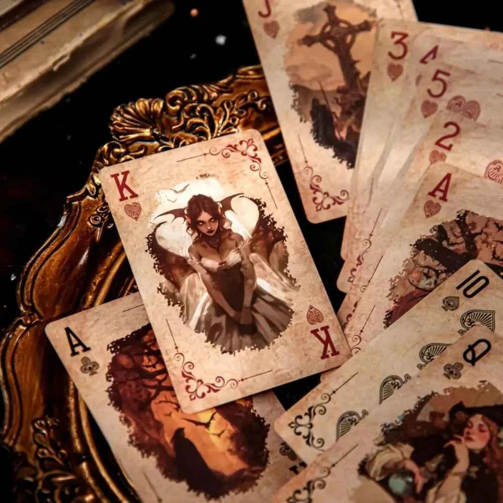 2 boxes/set Creative Retro Playing Cards Retro Castle Girl Blue Core Paper Material Strong and Durable Casual Game Tools