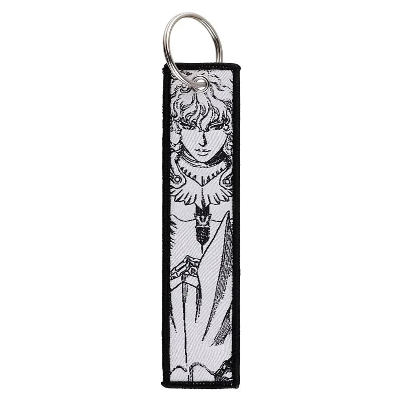 Sword Wind Legend Anime JOJO Wonderful Adventure Weaving Mark Keychain Sword Wind Legend Decorative Chain Fabric Key Pendant