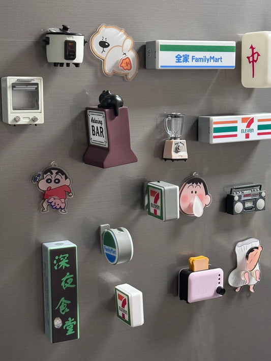 Creative Mini Refrigerator Sticker Convenience Store Magnetic Light Box Display Board with Luminous Light Box Model Ornament