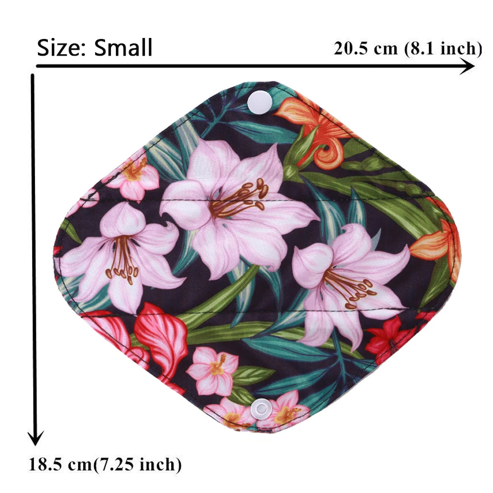5PCS Reusable Menstrual Pads Heavy Flow Women Menstrual Period Washable Sanitary Napkin Organic Bamboo Charcoal Cloth Pad