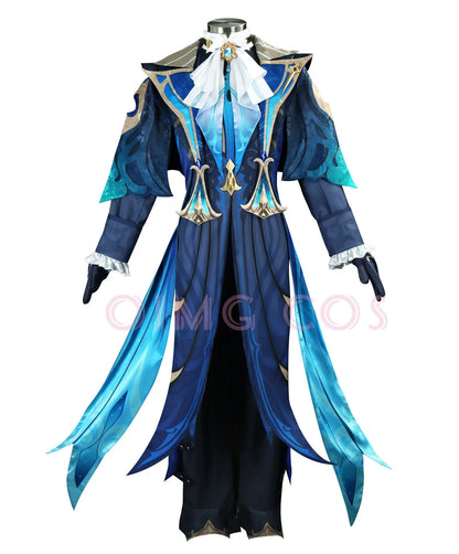 Genshin Impact Neuvillette Cosplay Costume Adult Carnival Uniform Wig Anime Halloween Party Costumes Masquerade Women Game