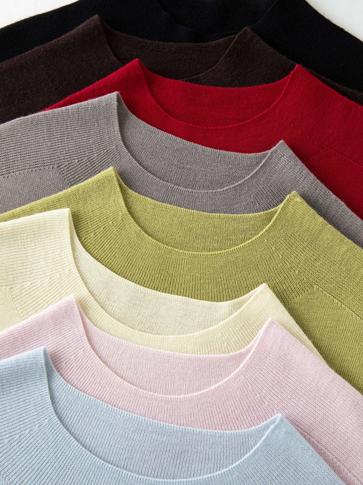 DUSHU Seamless Half-high Collar Pure Wool Pullovers Women Plus Size Autumn Winter Bottoming Sweater Solid Soft Breathable Tops