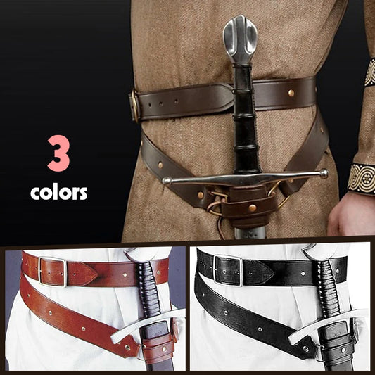 SS69 Medieval Renaissance Sword Holder Adjustable PU Leather Waist Belt