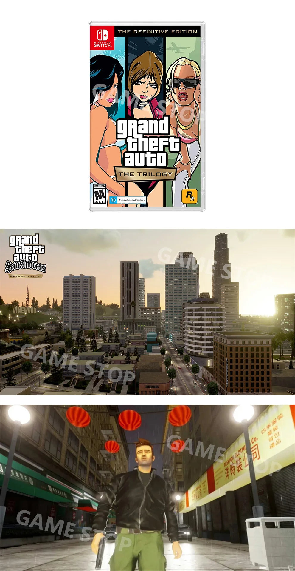 Grand Theft Auto GTA Nintendo Switch Game Deals The Trilogy Definitive Edition Original Physical Game Card for Switch OLED Lite SS69