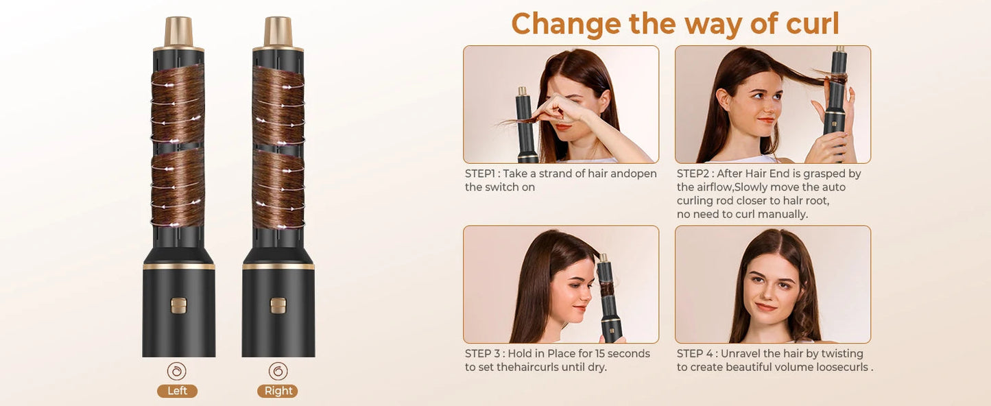 Hair Dryer 5 in 1 Electric Comb Negative Ion Straightener Comb Curling Iron Detachable Multifunctional Heating Brush Hair Dryer SS69