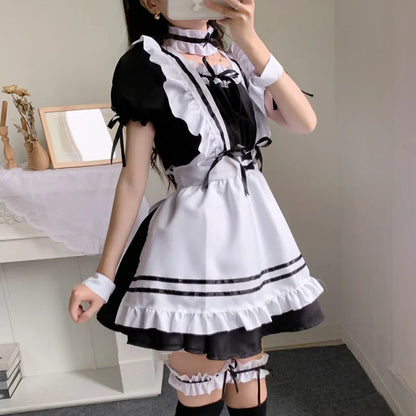 Black Pink Lolita Maid Costumes Cute Girls Women Lovely Maid Cosplay Costume Animation Show Japanese Outfit Dress Clothes S-5XL - SS69