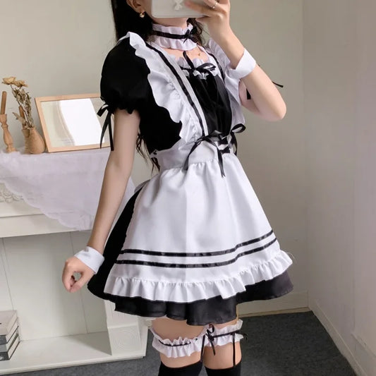 Black Pink Lolita Maid Costumes Cute Girls Women Lovely Maid Cosplay Costume Animation Show Japanese Outfit Dress Clothes S-5XL - SS69